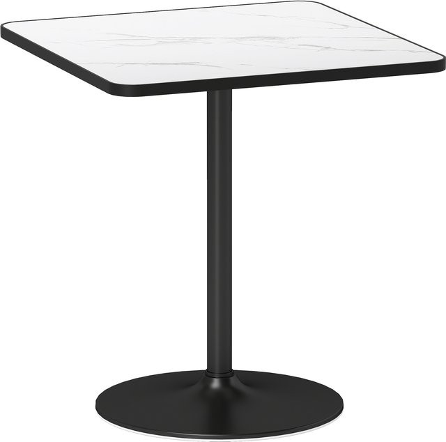 HOMCOM Esstisch in Weiß mit Marmor-Optik, quadratischer Küchentisch für 4 Personen mit Metallgestell, B/T/H: 70 x 70 x 70 cm - Bild 1