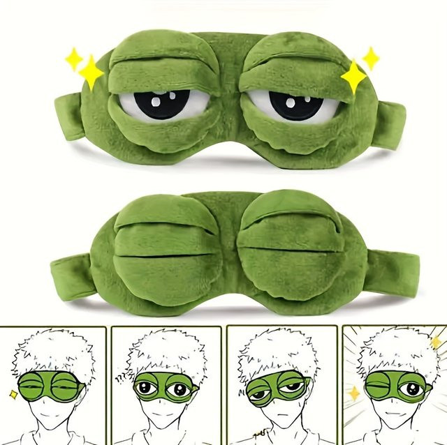 3D Trauriger Frosch Schlafmaske, Unisex - Bild 1