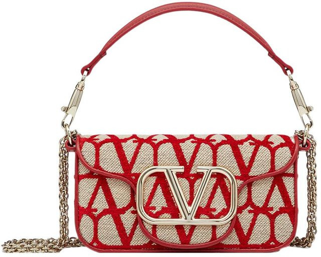 Valentino Baguette-Tasche Kalbsleder, Beige/Rot, Damen - Bild 1