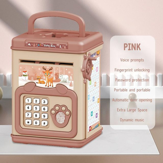 Cartoon ATM Geldspardose, elektronische Spardose, mit digitalem Fingerabdruck-Entsperren - Bild 1