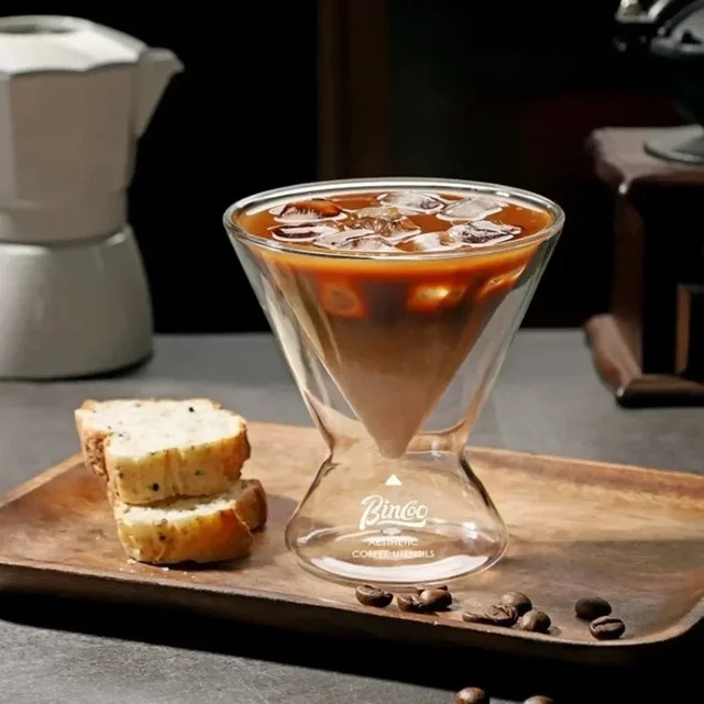 Doppelschichtige Kaffeetasse aus Glas, 180 ml, transparent, hitze- und kältebeständig für Iced Americano, Latte oder Spezialgetränke - Bild 1