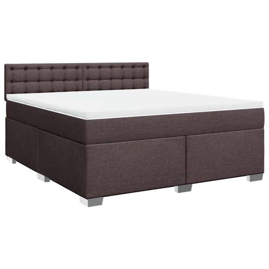 vidaXL Boxspringbett mit Matratze Hybrid-Design in Dunkelbraun und Weiß, B/T: 180 x 200 cm - Bild 2