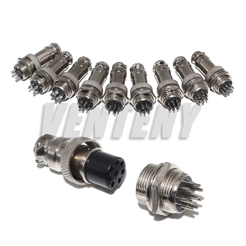 VENTENY GX16 Rundsteckverbinder Set aus Metall in Silber mit 2 bis 9 Pin Optionen für Luftfahrtanwendungen - Bild 1