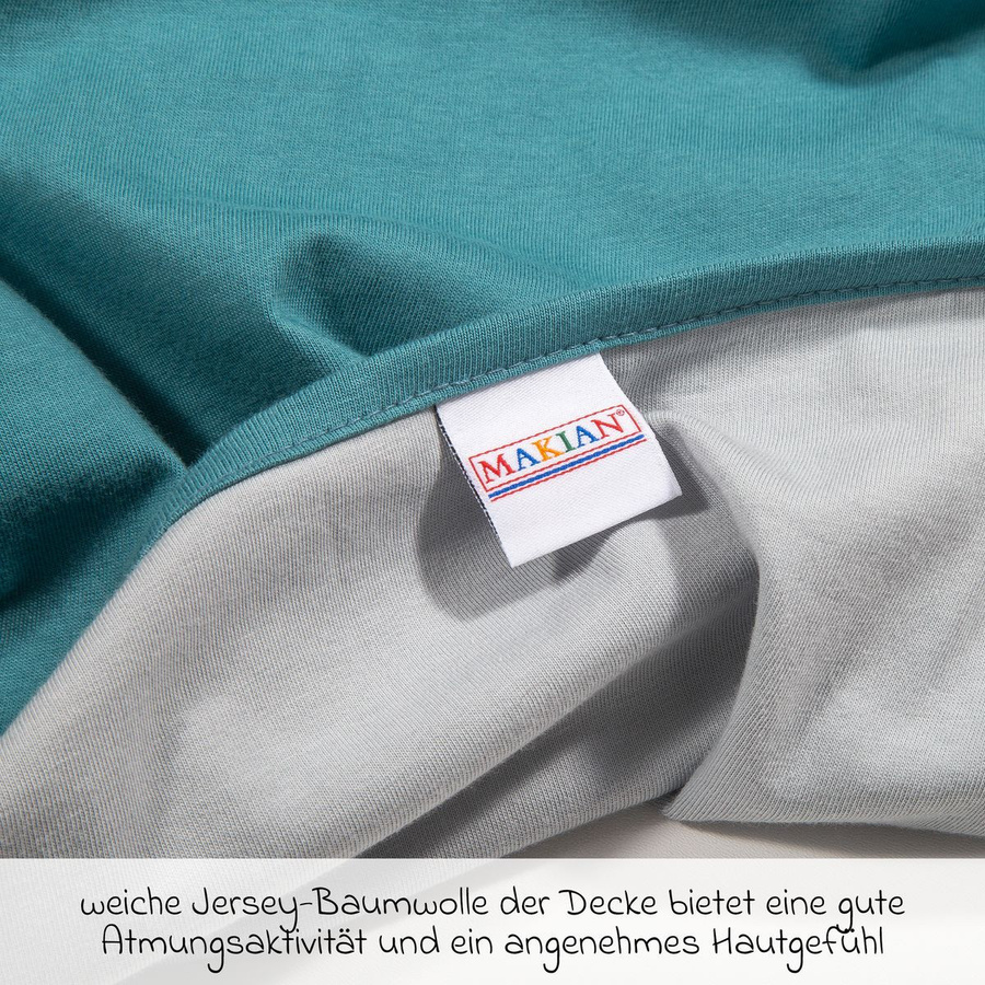 Makian Einschlagdecke aus leichter Jerseydecke für Babyschale und Kinderwagen, Farbe: Patina Mint, B/B: 80 x 80 cm - Bild 2