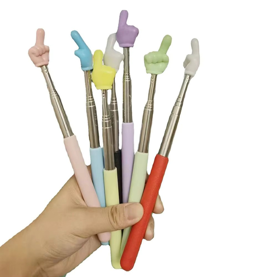 Edelstahl Lesestab in Finger-Design als Lehrmittel und Whiteboard-Zeiger in Weiß und Gelb - Bild 3