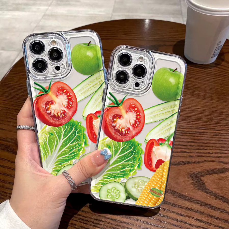 Transparente Silikon Handyhülle mit Gemüse und Obst Motiv für Apple iPhone 11 bis iPhone 17 Pro Max - Bild 5