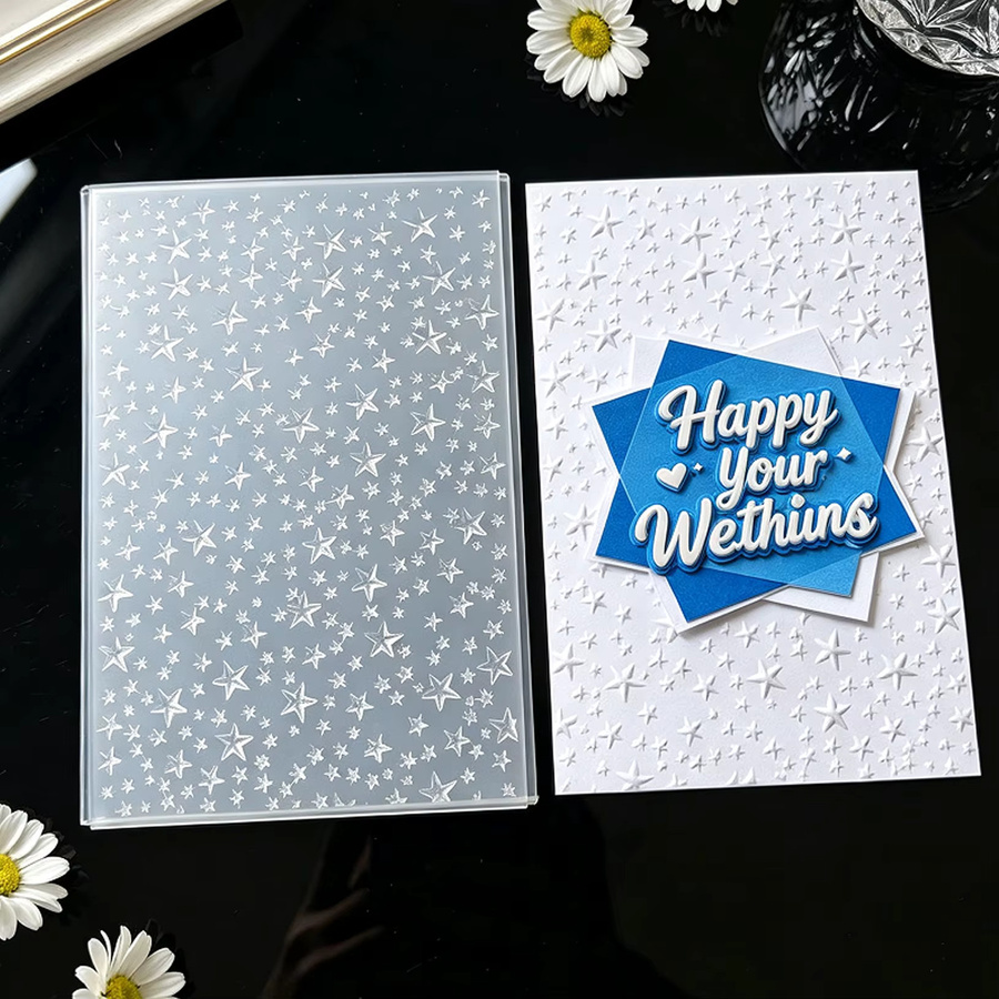 3D-Prägeschablone Sternenhimmel für DIY Papierkunst mit konkaver und konvexer Textur - Bild 4