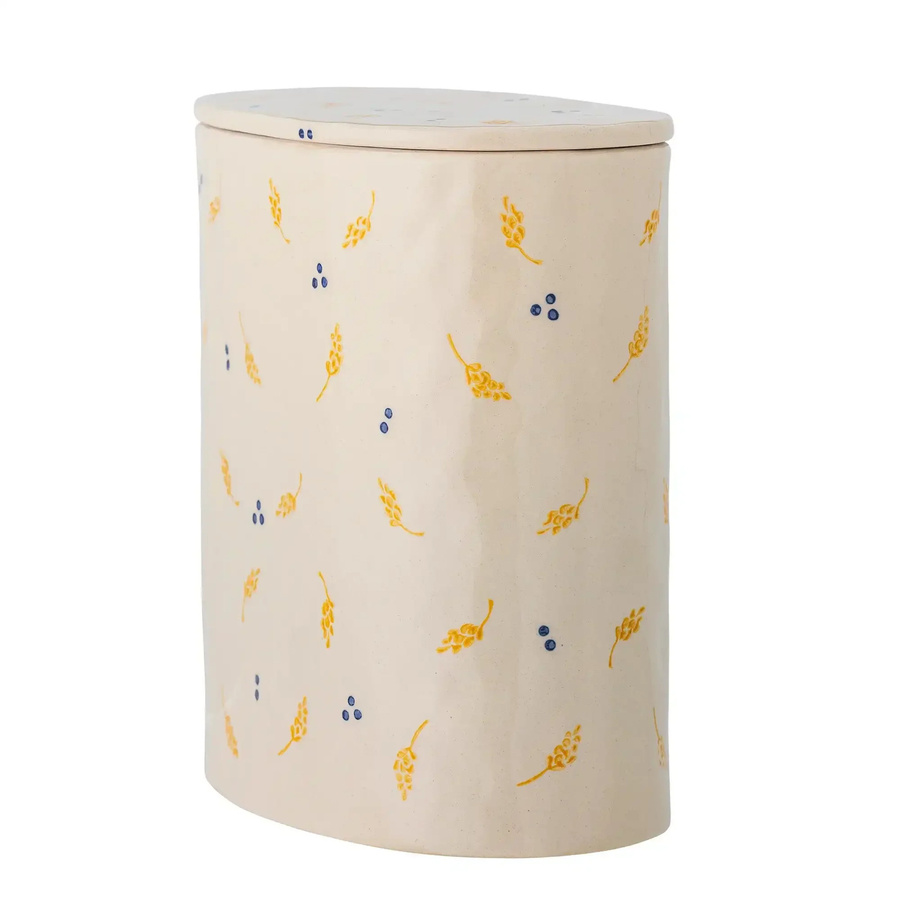 Bloomingville Keramiktopf Pippine in Weiß mit Gold und Blau im skandinavischen Design, Tischtopf, Höhe: 9,5 cm, Breite: 16,5 cm, Tiefe: 19,0 cm - Bild 1
