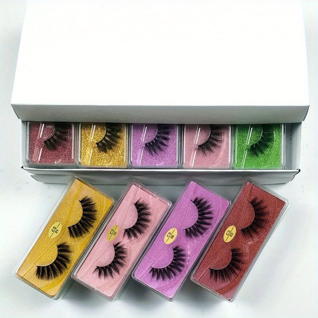 JIEFUXIN Künstliche Wimpern, 10 Paar, Natürlich, Unisex - Bild 1