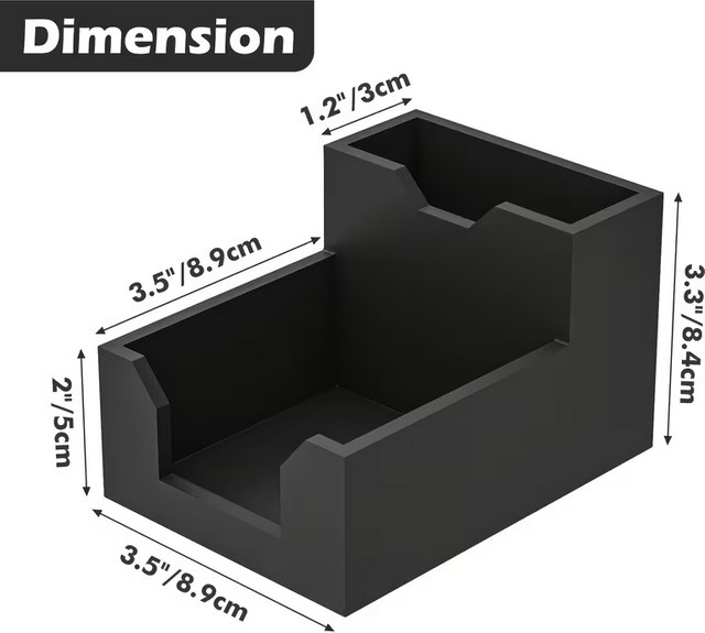 Memo-Box Organizer für Haftnotizen aus Kunststoff, Schwarz - Bild 1