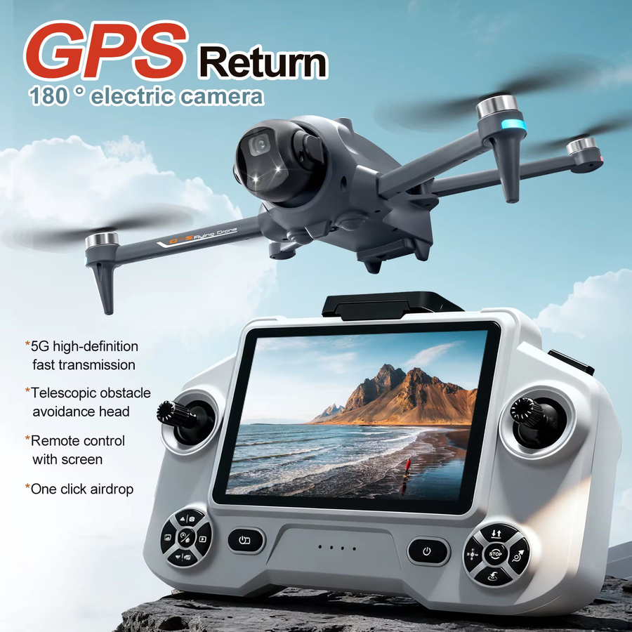 JIKEFUN GPS-Drohne YL059 mit 8K HD-Kamera, Gimbal, 5G WLAN und Fernbedienung, faltbarer bürstenloser RC-Quadcopter in Schwarz - Bild 1