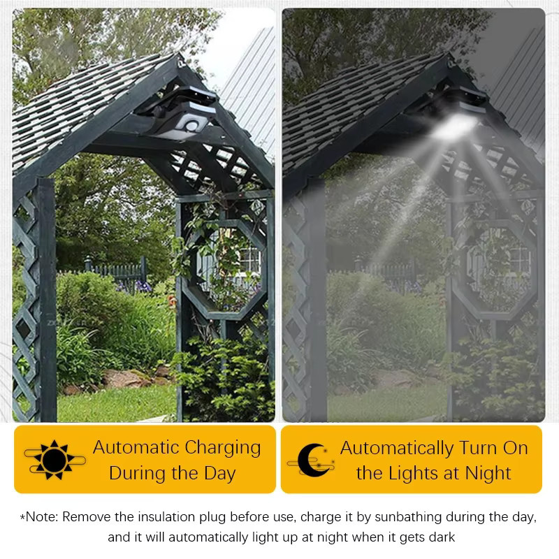 CHOUDAO TECH Solar-LED-Clip-On-Außenleuchten in Schwarz mit Lichtsensor für Garten und Terrasse - Bild 6