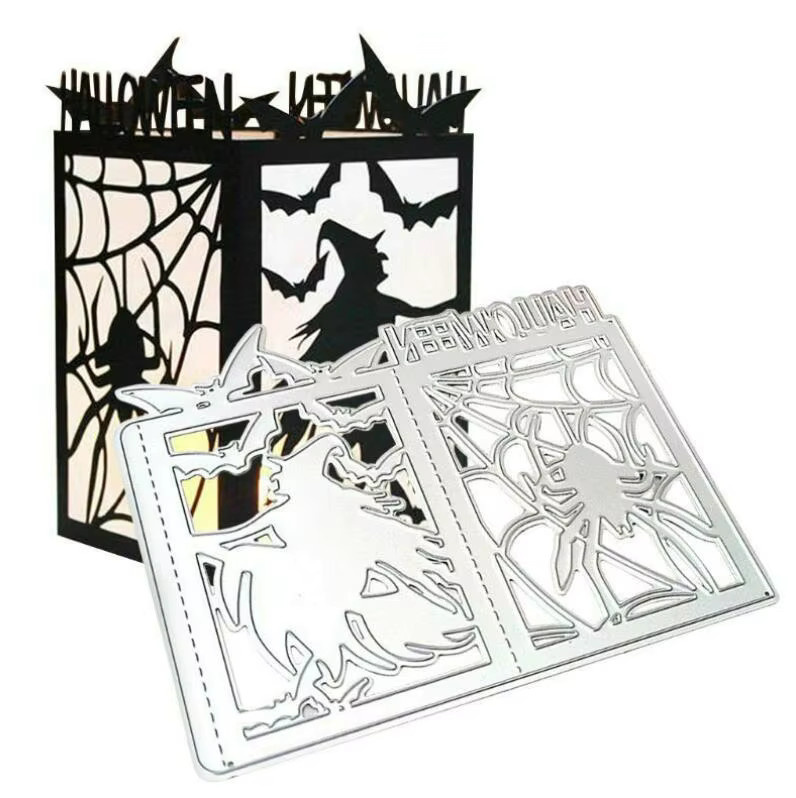 Halloween Box Laterne Metall Schneidwerk und Stanzschablone für Scrapbooking und Papierhandwerk in Silber - Bild 2