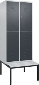 C+P Doppelstock-Spind Classic PLUS Sitzbank mit 2 Abteilen und unterbautem Sitztyp, B/T/H: 212,0 x 80,0 x 81,5 cm - Bild 1