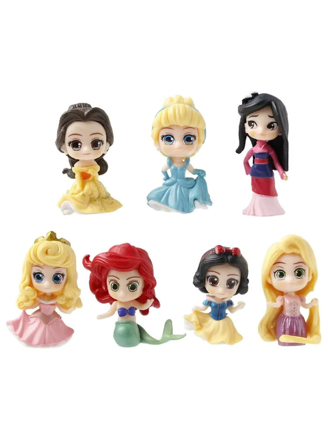 Disney Prinzessin Belle Ariel Rapunzel Schneewittchen, Figuren, 7-teiliges Set - Bild 4