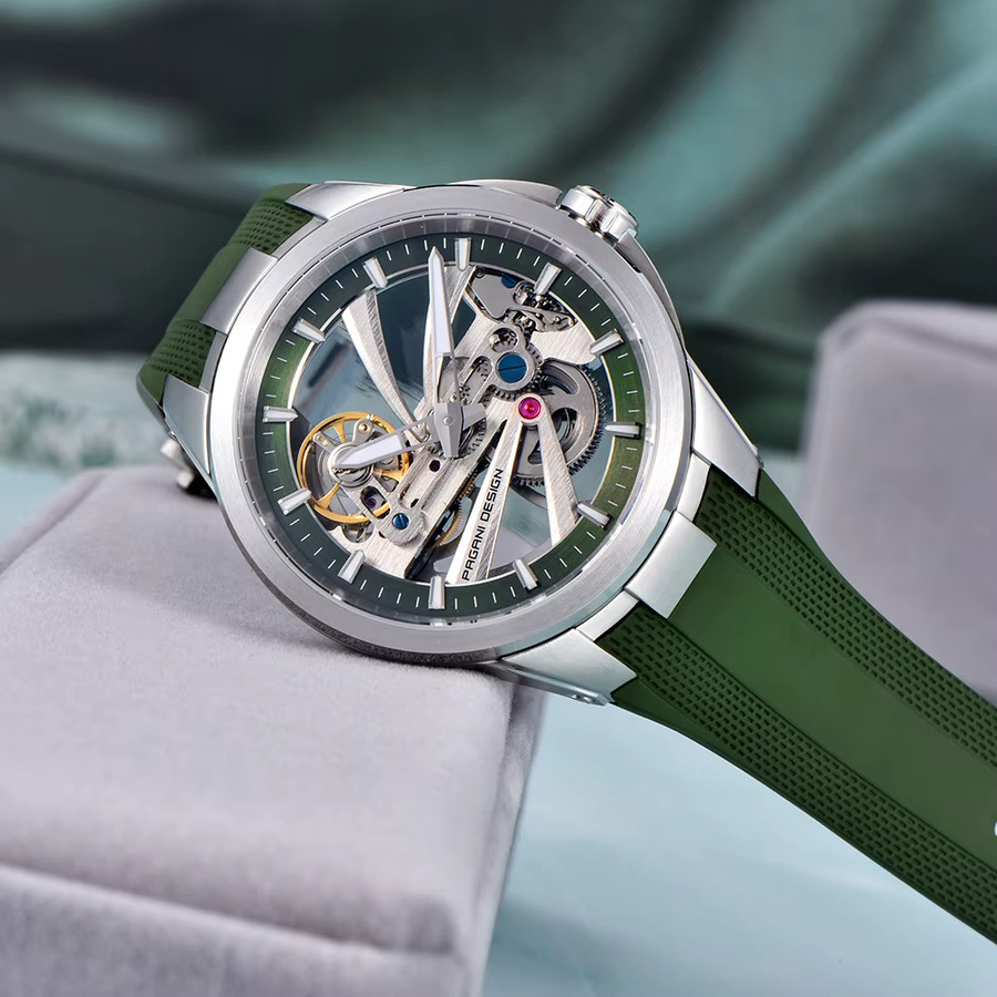 PAGANI DESIGN Armbanduhr Automatik, Edelstahl, Grün, Herren - Bild 4