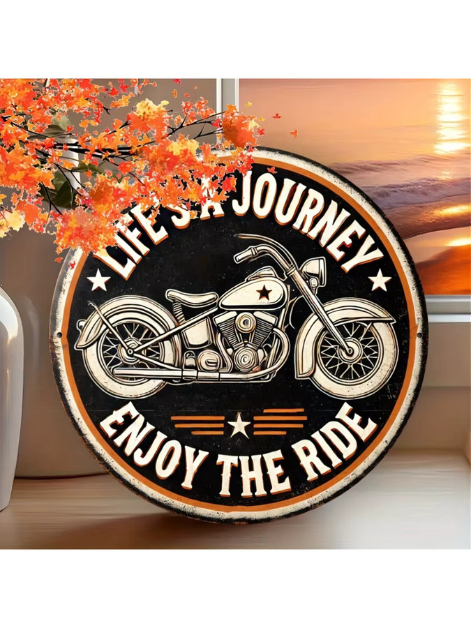 Potdemiel Vintage-Wandkunst Life's a Journey, Enjoy the Ride Aluminiumschild, B/H: 20,3 x 20,3 cm - Bild 6