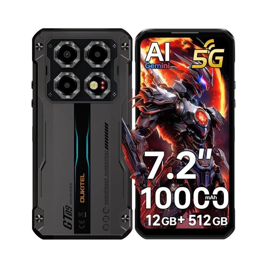 OUKITEL WP60 Robustes 5G Smartphone in Schwarz mit 512 GB ROM, 36 GB RAM, 7,2 Zoll HD+ 120Hz Display, 10000mAh Akku, 108MP Kamera und Android 15 mit NFC - Bild 4