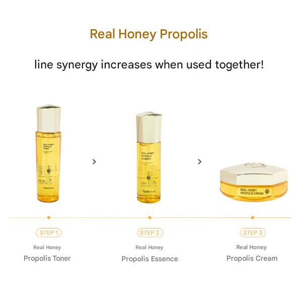 FarmStay Real Honey Propolis Essence, 100 ml, für trockene Haut - Bild 1