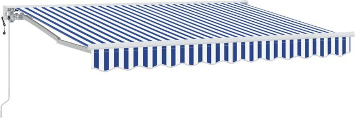 Elektrische ausziehbare Markise von vidaXL in Blau und Weiß mit Maßen B: 3,5 m x T: 2,5 m - Bild 1