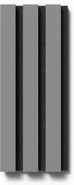Denpanels Akustikpaneel mit Streifenoptik in Esche und Schwarz, Linoleum und Filz, B: 29,5 cm, H: 15 cm - Bild 1