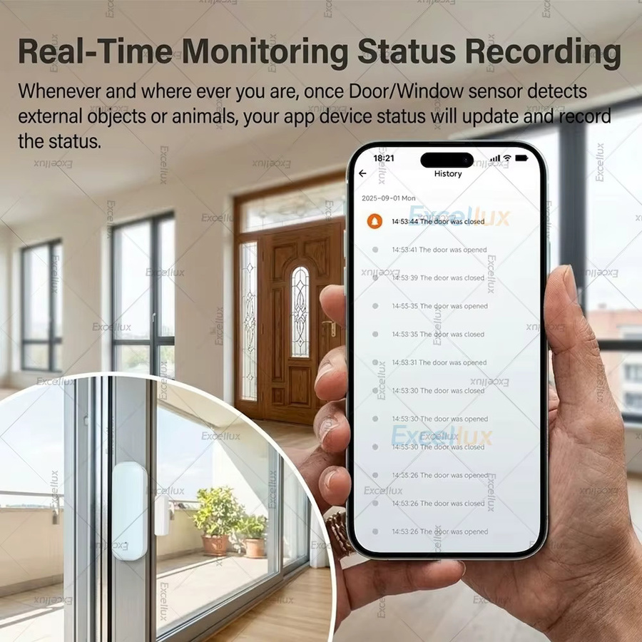 Tuya Zigbee Türsensor Fenster-Offen-Geschlossen-Detektor für dein Smart Home Sicherheitssystem in Weiß, kompatibel mit Home Assistant Z2MQTT - Bild 3
