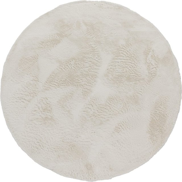 Runder Fellteppich Fluffy in Creme/Beige aus Synthetikfasern, Durchmesser: 120 cm - Bild 1