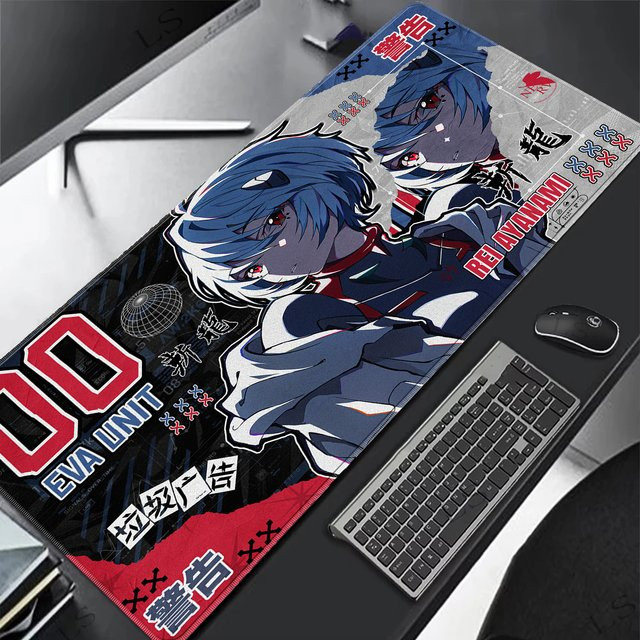 Bandai Evangelion Anime Gaming-Mauspad in Multicolour als große Schreibtischunterlage - Bild 1