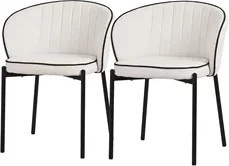 2er Set Esszimmerstühle ML-Design mit Armlehnen in Beige mit Metallbeinen - Bild 1