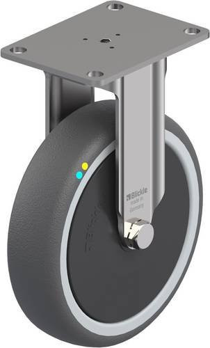 Blickle Bockrolle BKPXA-PATH 126KFD-26-ELS aus Edelstahl in Silber und Grau mit Schraubbefestigung, Rad-Durchmesser: 125 mm, Tragfähigkeit (max.): 120 kg - Bild 1
