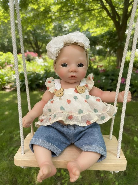 Aizwa1 Reborn Baby Puppe aus Silikon für Mädchen, Mehrfarbig, Höhe: 25,4 cm - Bild 1