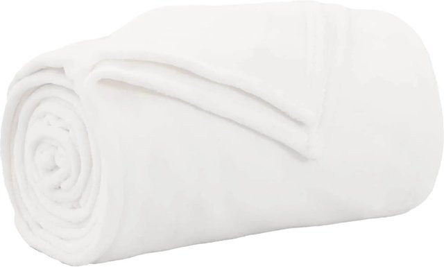 vidaXL Überwurfdecke aus Fleece in Weiß, B/B: 130 x 150 cm - Bild 1