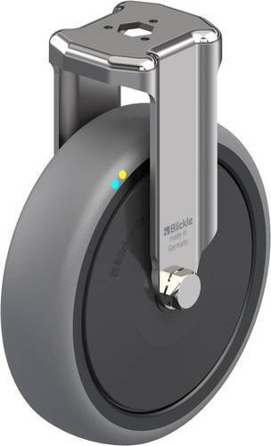 Blickle Bockrolle BKRXA-TPA 126KFD-ELS in Schwarz und Grau aus Edelstahl mit 125 mm Rad-Durchmesser und 80 kg Tragfähigkeit - Bild 1