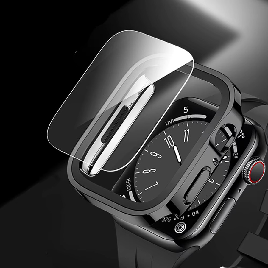 LCAPLE Displayschutzfolie für Apple Watch Case 10 11, gehärtetes Glas, PC-Stoßstangenabdeckung - Bild 2