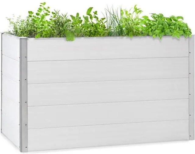Blumfeldt Nova Grow Hochbeet aus WPC in Weiß, Rechteckiges Gartenbeet für Gemüse, Kräuter und Zierpflanzen, B/T/H: 150 x 91 x 100 cm - Bild 1