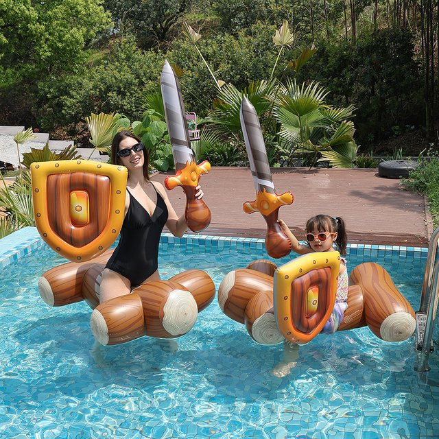 CatXaa Schwimmschild Schwert-Design, Aufblasbares Reittier, Wasserspiel - Bild 1