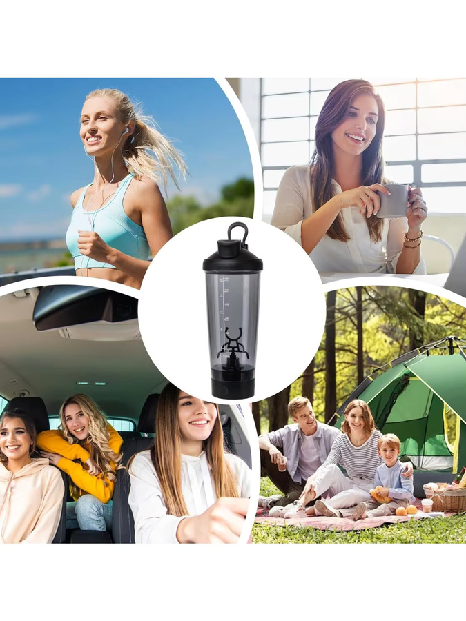 FEB.WIND Elektrischer Mischbecher zum Mixen von Proteinpulver, USB-wiederaufladbar und abnehmbar, Kunststoff - Bild 6