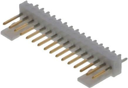 Molex Stiftleiste Standard 16-polig in Weiß mit Goldkontakten, Rastermaß 2.54mm - Bild 1