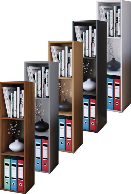 VCM Holzregal stehend in Braun mit Holzstruktur-Nachbildung, H x B x T: 107 x 34 x 30 cm - Bild 1