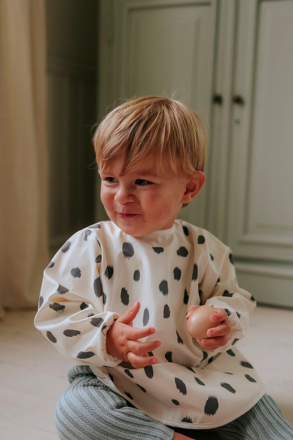 Elodie Langärmeliges Lätzchen Dalmatian Dots Grande in Weiß - Bild 2