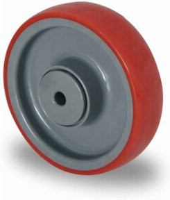 CASCOO Rad Serie N2U6 mit Kugellager, Durchmesser: 125 mm, Kunststoff, Grau/Rot - Bild 1