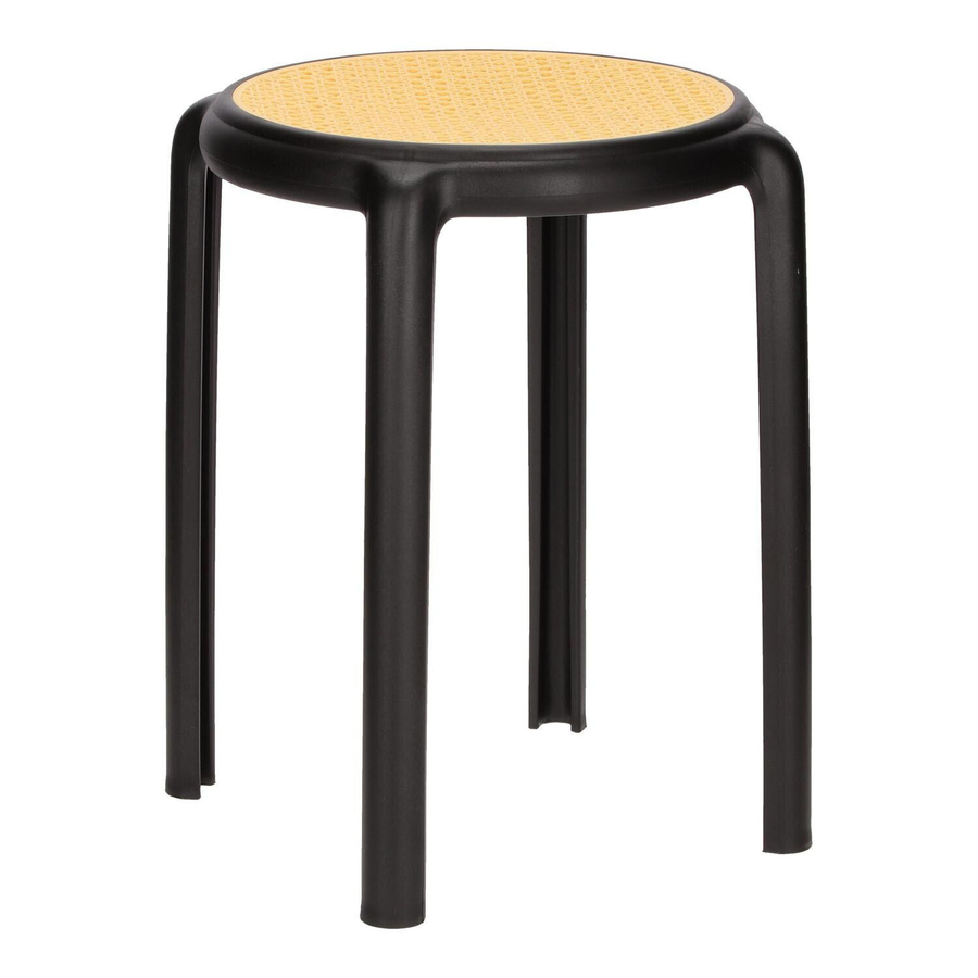 Zula Hocker aus Polypropylen Geflecht in Beige/Schwarz - Bild 3