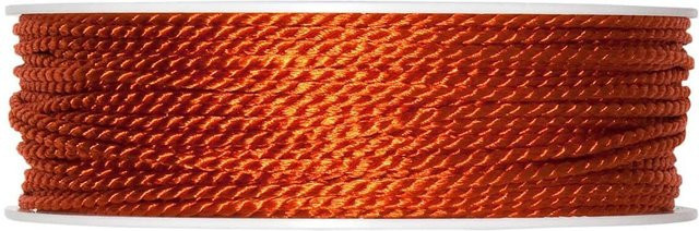 Halbach Kordel 2mm in Dunkelorange, 10m Länge aus Acetat, Polyester und Baumwolle - Bild 1
