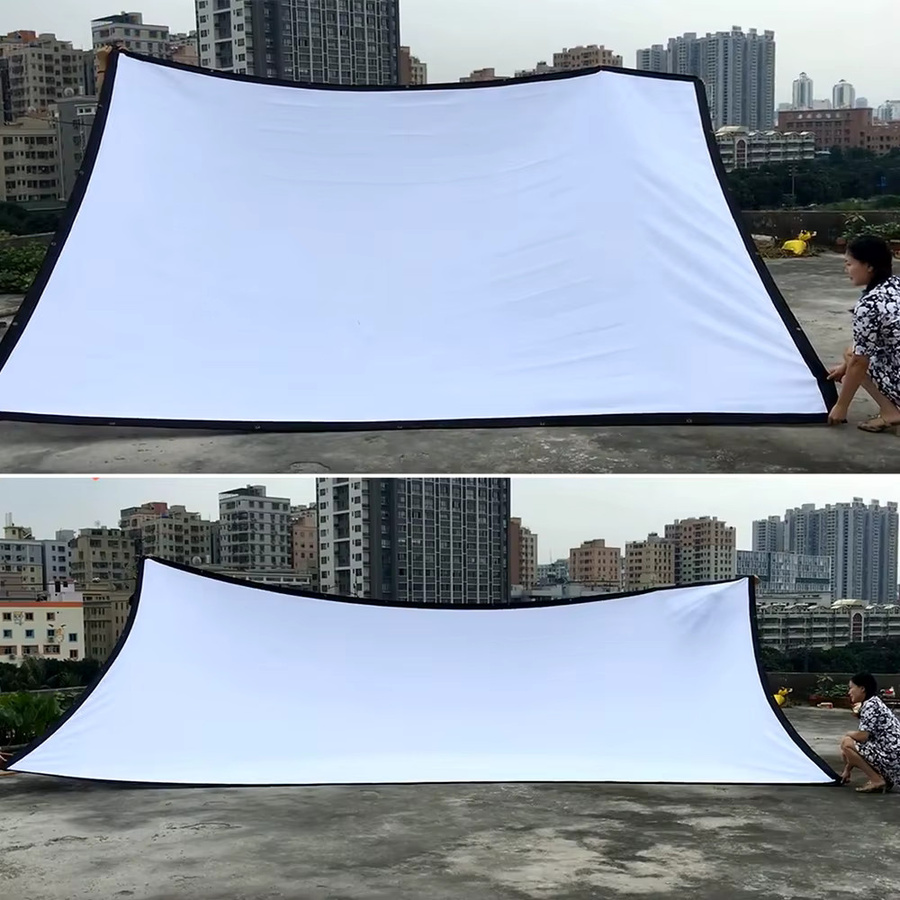 AUN Projektionsleinwand 180 Zoll im Format 16:9 in Weiß für Heimkino 1080P und 4K - Bild 3