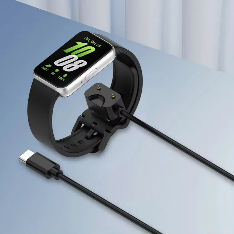 Samsung USB Typ-C Ladekabel für Galaxy Fit 3 R390 Smartwatch in Schwarz - Bild 2