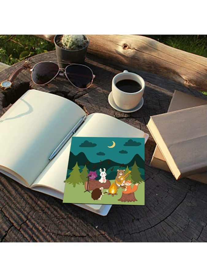 Prägeschablone aus Carbonstahl mit Tier-Motiven wie Kaninchen, Bär, Fuchs, Eule und Igel für Camping und Party-Bastelprojekte - Bild 3