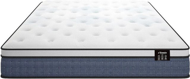 Vente-unique Hybrid-Matratze YSMÉE mit Taschenfederkern und Memory-Gel-Schaumstoff, Weiß, B/T: 140 x 190 cm - Bild 1