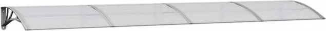 vidaXL Türvordach aus Polycarbonat in Grau und Transparent, Breite: 350 cm, Tiefe: 75 cm - Bild 1