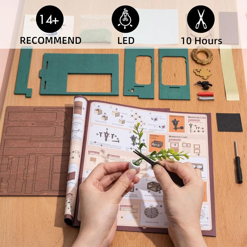 Rolife ROBOTIME 3D-Puzzle Alice's Teeladen DIY Miniaturhaus-Bausatz im Vintage-Stil, Multicolor - Bild 2