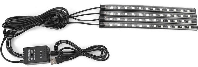 Koogeelife RGB LED Auto Ambientebeleuchtung mit Soundsteuerung und Fernbedienung, Grau - Bild 1